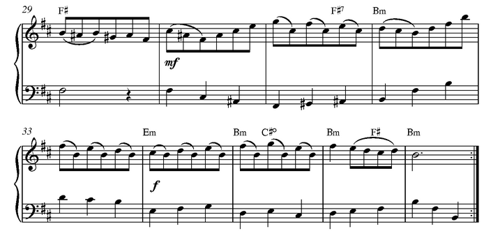  نت  (ارگ) Minuet in B minor (French Suite No.3 BWV 814)  از باخ